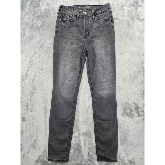 Old Navy Jeans Womens 10 Gray Extra High Rise Rockstar Super Skinny 360 Stretch - Picture 1 of 12